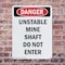 Signmission Unstable Mine Shaft Do Not Enter Danger Sign, Plastic, 7in W x 10in L, 2PK OS-2PACK-DS-P-710-V-2486 - alternate 5